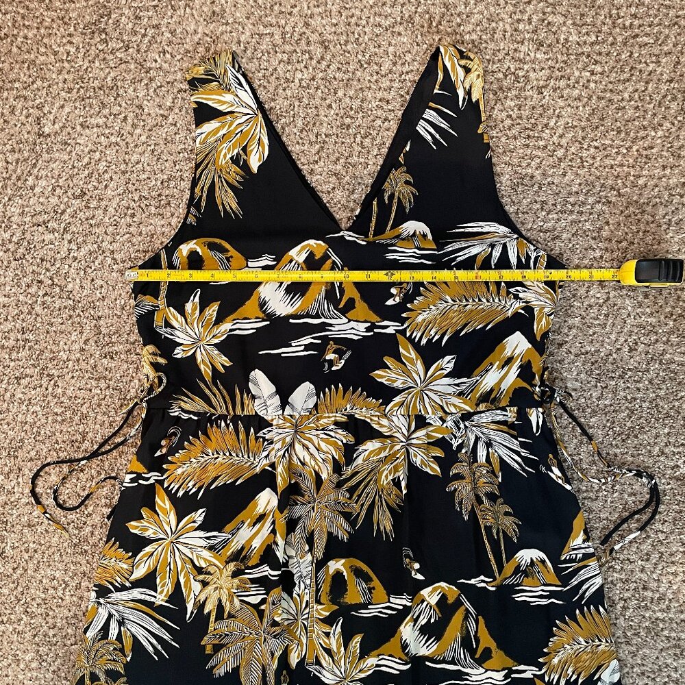 NWOT Size 14 H&M black white and golden yellow Hawaiian-print dress - Picture 4 of 15